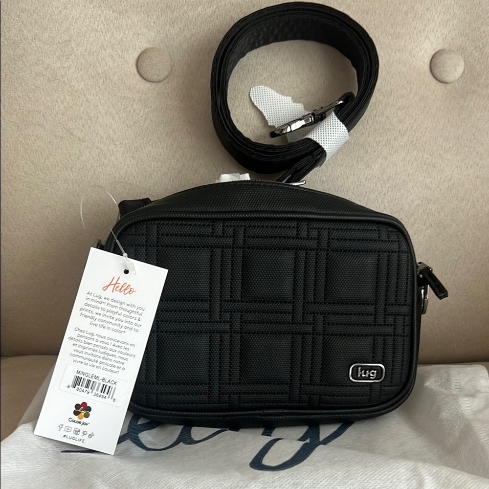 NWT Lug Mingle Matte Luxe Vegan Leather Camera Bag in Black